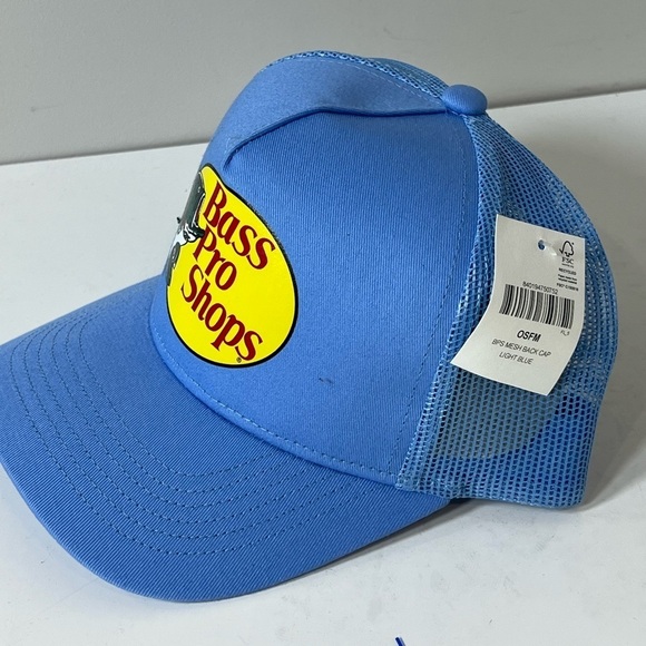 NWT Brand New Bass Pro Shop Light Blue Mesh Back Trucker Har Cap Unisex - Picture 5 of 8